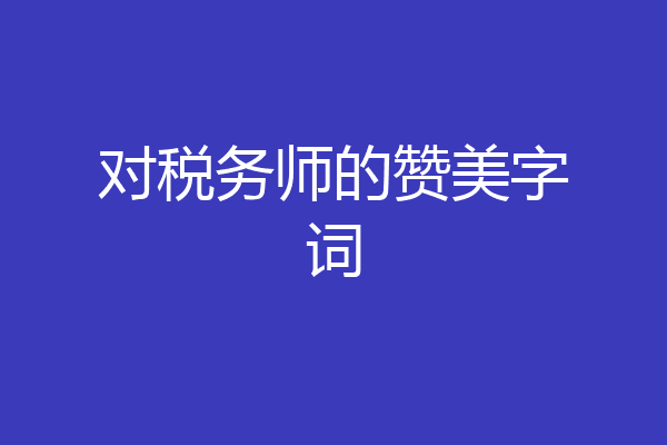 对税务师的赞美字词