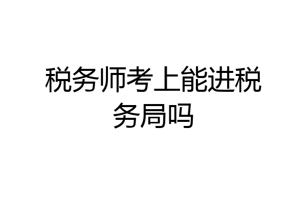 税务师考上能进税务局吗