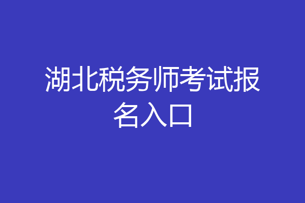 湖北税务师考试报名入口
