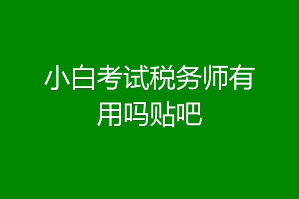 小白考试税务师有用吗贴吧