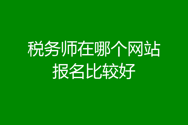税务师在哪个网站报名比较好