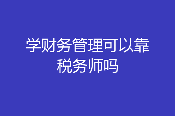 学财务管理可以靠税务师吗
