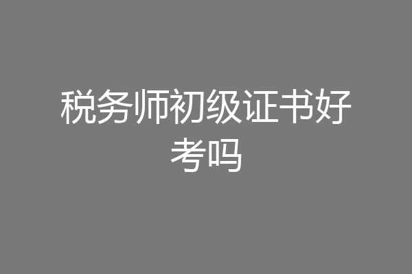 税务师初级证书好考吗