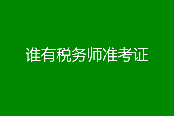 谁有税务师准考证