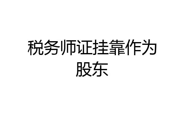 税务师证挂靠作为股东