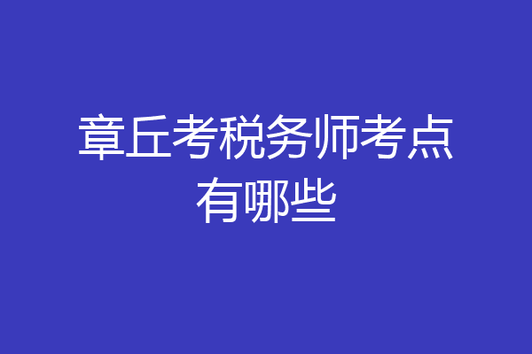 章丘考税务师考点有哪些