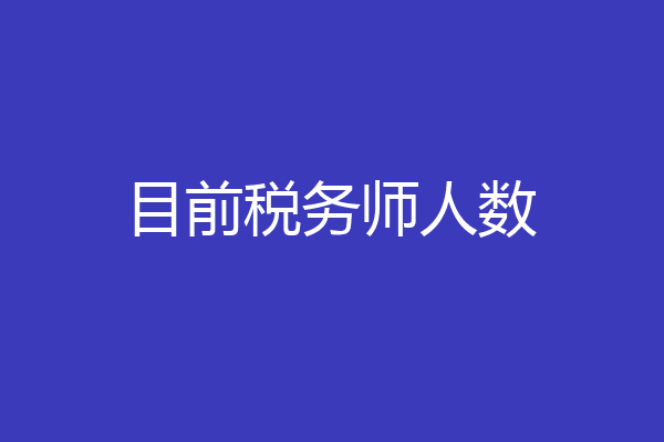 目前税务师人数