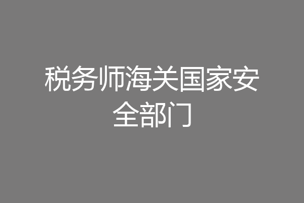 税务师海关国家安全部门