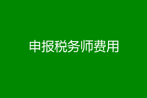 申报税务师费用