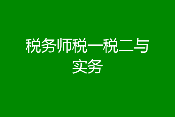 税务师税一税二与实务