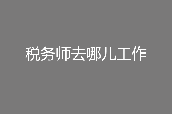 税务师去哪儿工作