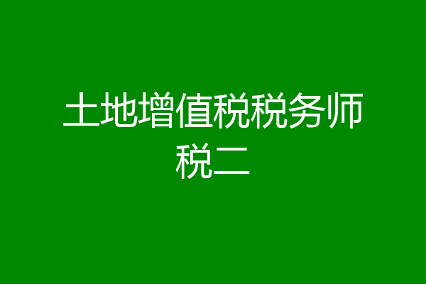 土地增值税税务师税二
