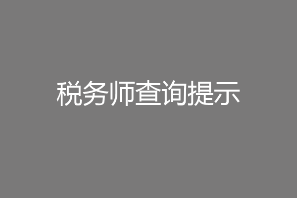 税务师查询提示