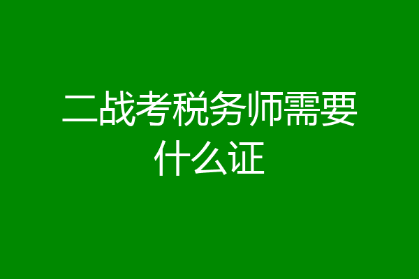 二战考税务师需要什么证