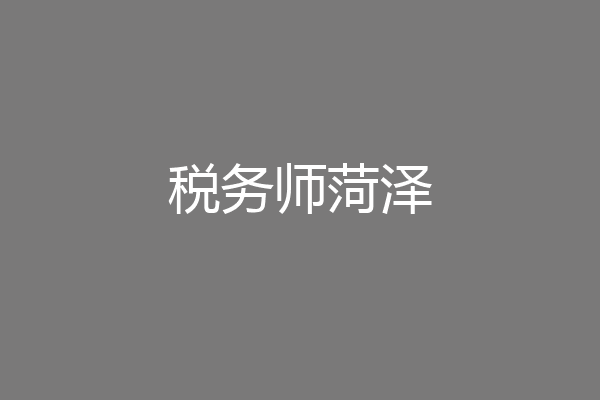 税务师菏泽