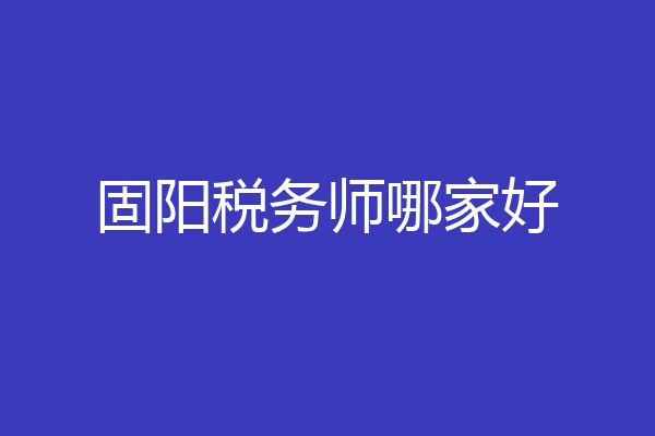 固阳税务师哪家好