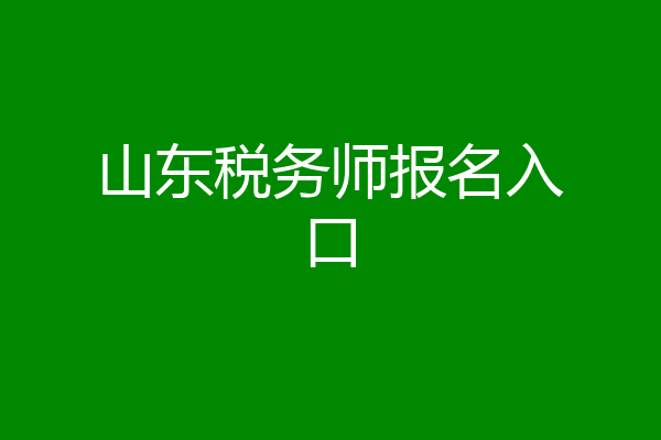 山东税务师报名入口