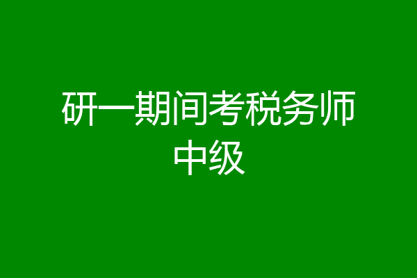 研一期间考税务师中级