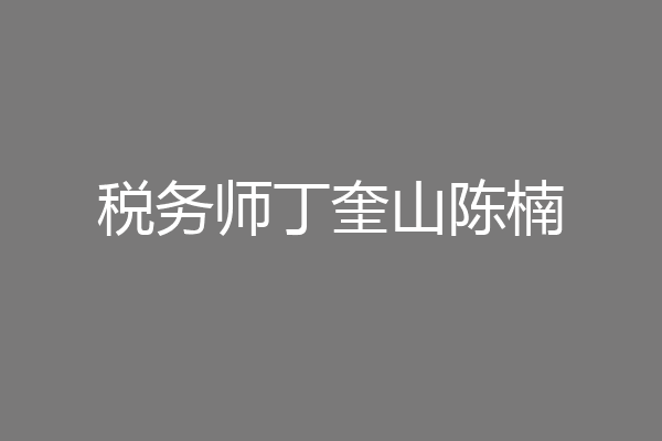税务师丁奎山陈楠