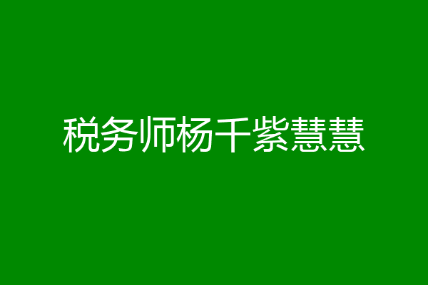 税务师杨千紫慧慧