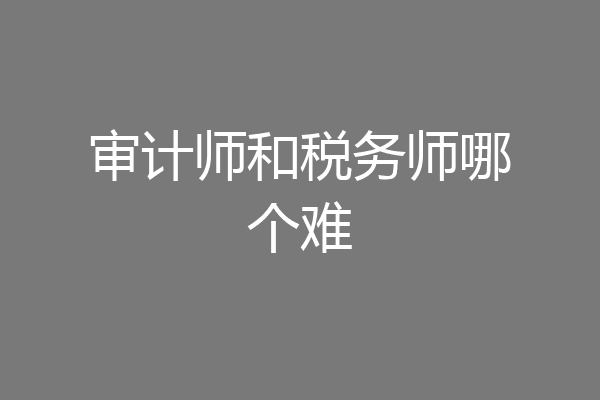 审计师和税务师哪个难