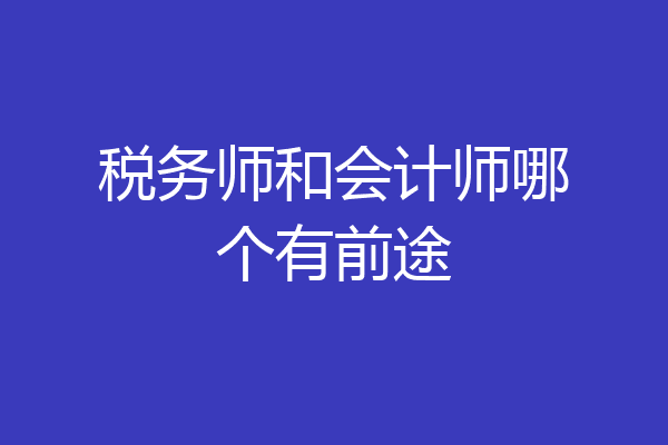 税务师和会计师哪个有前途