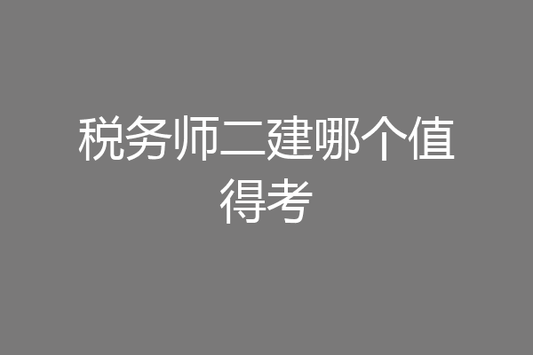 税务师二建哪个值得考