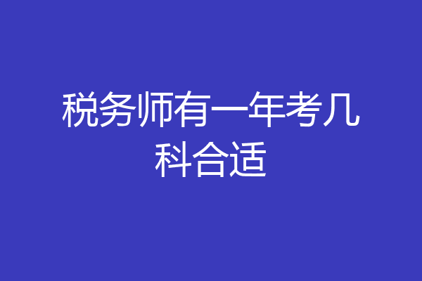税务师有一年考几科合适