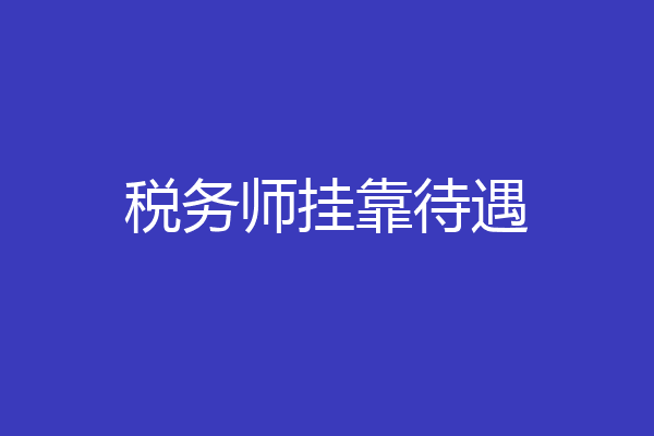 税务师挂靠待遇