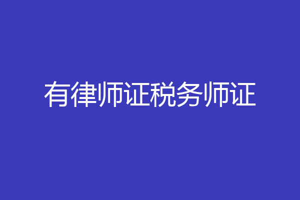 有律师证税务师证