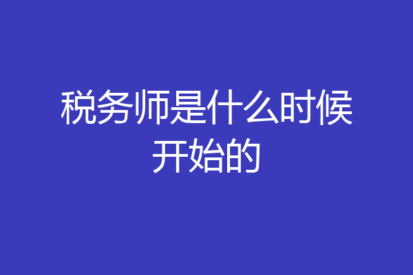 税务师是什么时候开始的