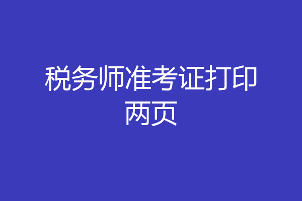 税务师准考证打印两页