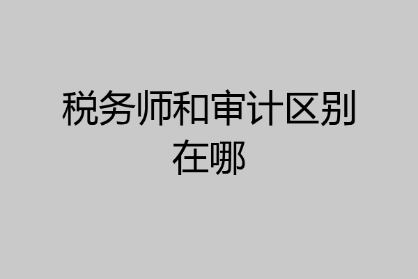 税务师和审计区别在哪