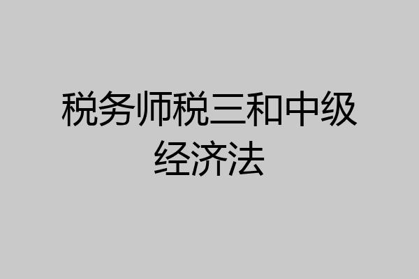 税务师税三和中级经济法