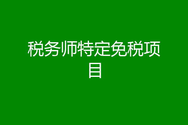 税务师特定免税项目