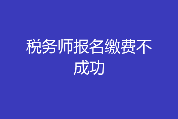 税务师报名缴费不成功