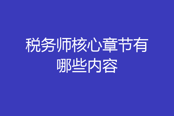 税务师核心章节有哪些内容