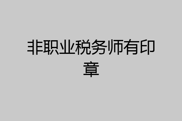 非职业税务师有印章