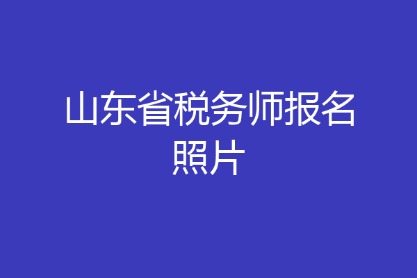 山东省税务师报名照片