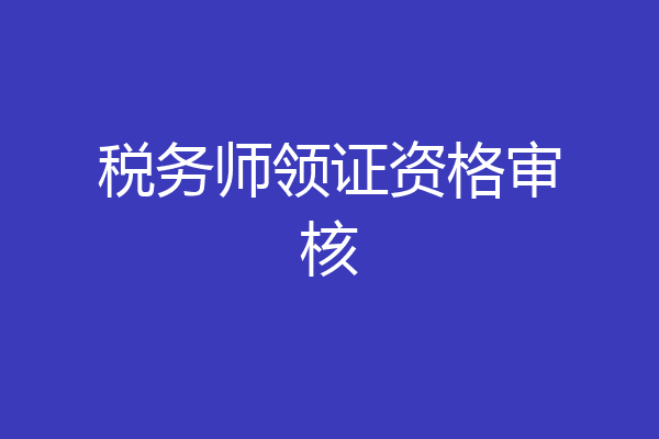 税务师领证资格审核