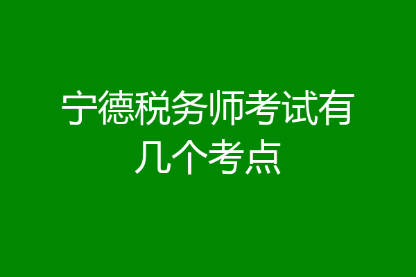 宁德税务师考试有几个考点