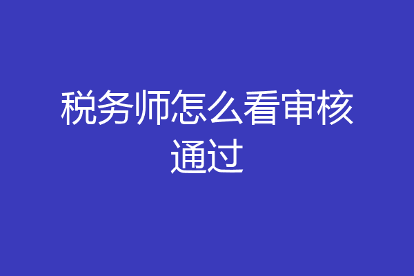 税务师怎么看审核通过