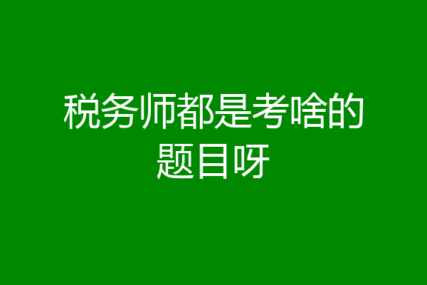 税务师都是考啥的题目呀