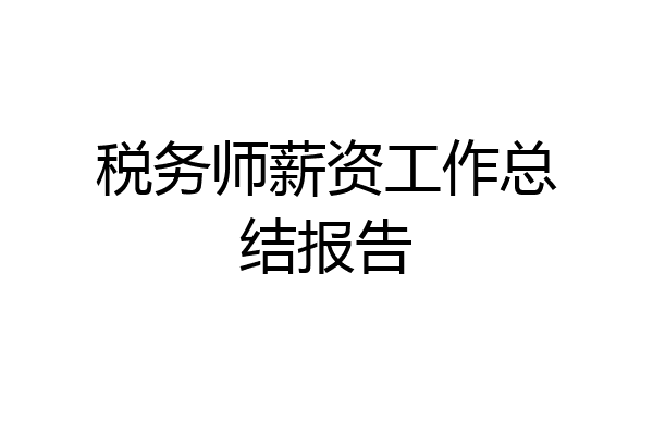 税务师薪资工作总结报告