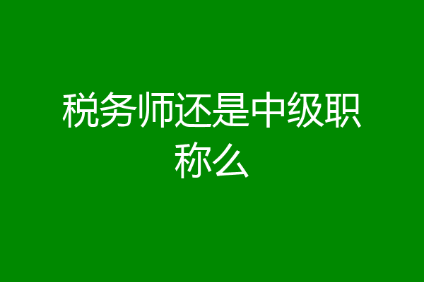 税务师还是中级职称么