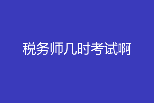 税务师几时考试啊