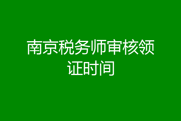 南京税务师审核领证时间