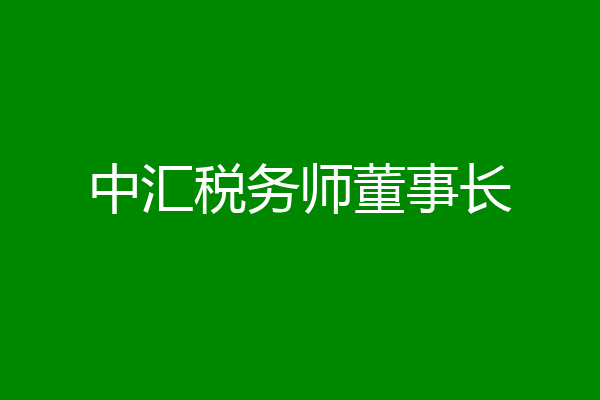 中汇税务师董事长