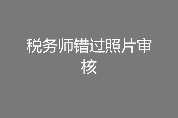 税务师错过照片审核