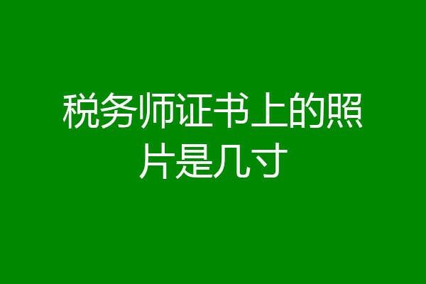 税务师证书上的照片是几寸